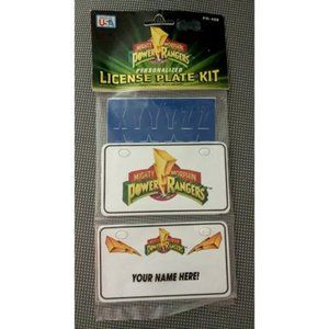 MIGHTY MORPHIN POWER RANGERS PERSONALIZED LICENSE PLATE KIT - NEW